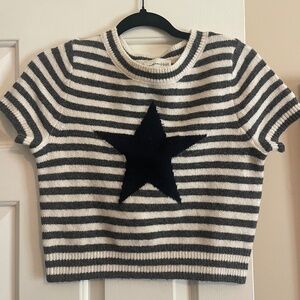 Cute Vintage Star and Striped Sweater